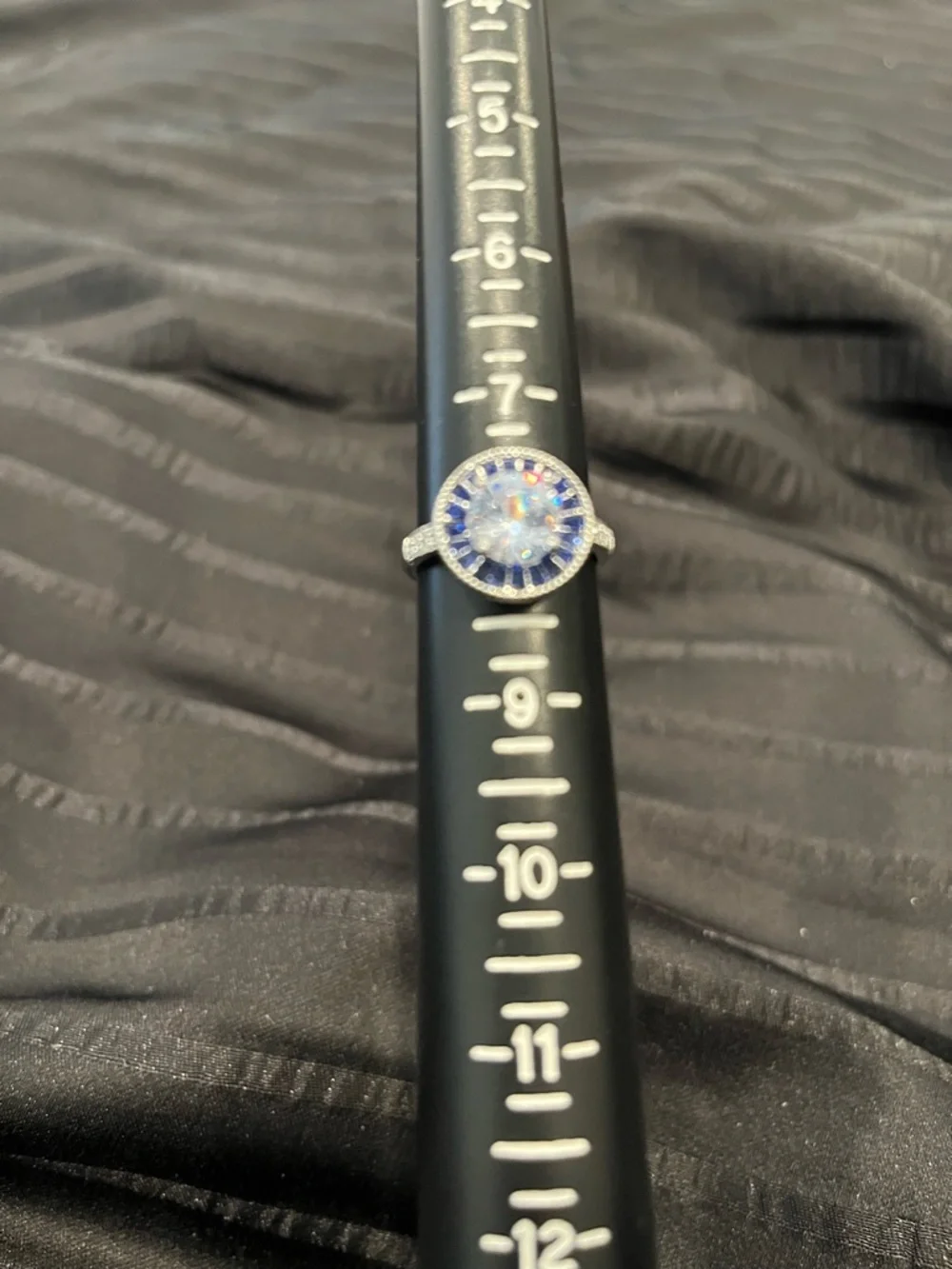 NEW Art DecoVintage-Style Sapphire and Diamond Halo Ring size 8
